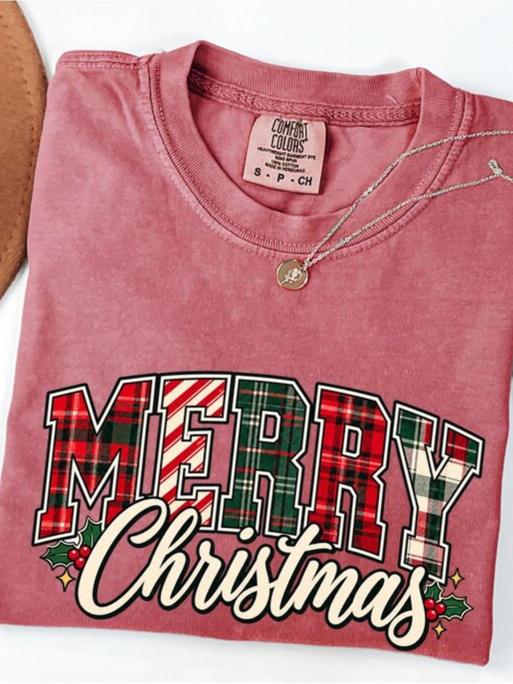 Comfort Colors Blossom Merry Christmas Graphic Tee, Gift For Her, For Him